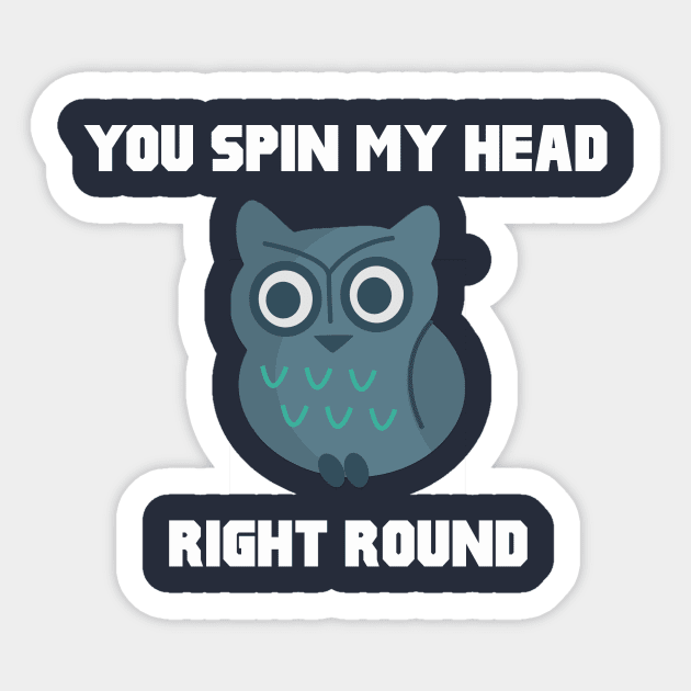 Owl Right Round Sticker by jopska